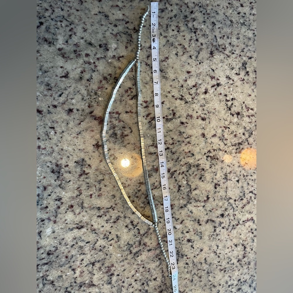 Elegant Silver Beaded Necklace - Picture 3 of 3